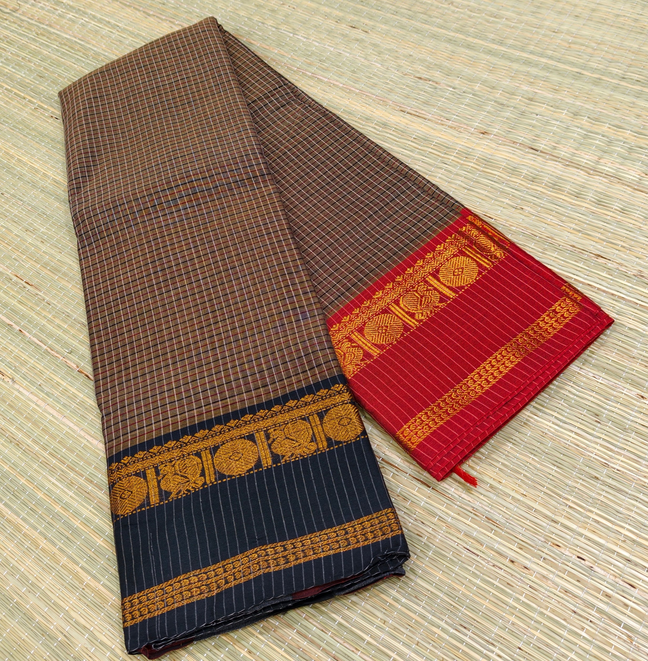 Narayanpet cotton saree with ganga jamuna border NC14