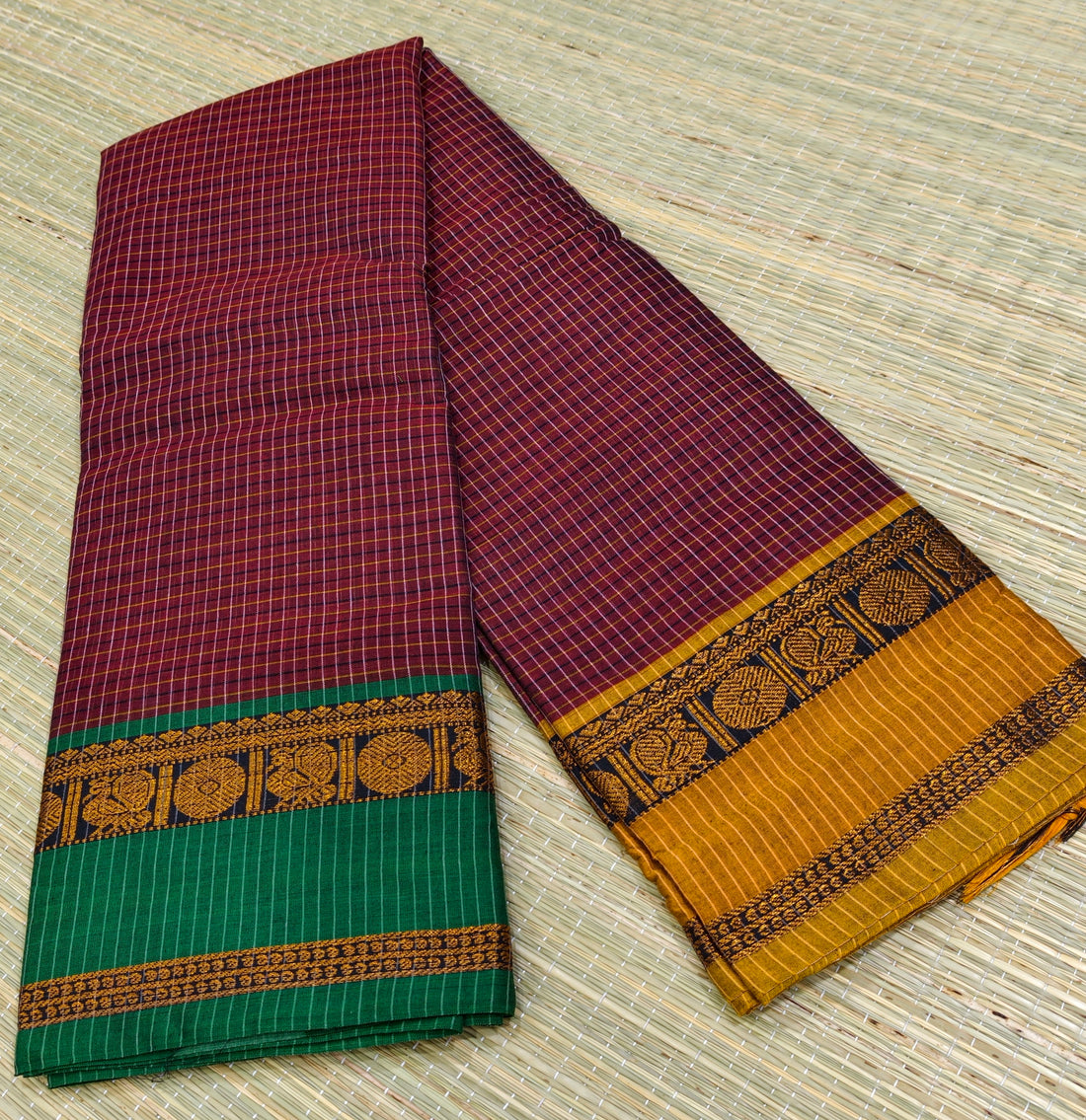 Narayanpet cotton saree with ganga jamuna border NC14