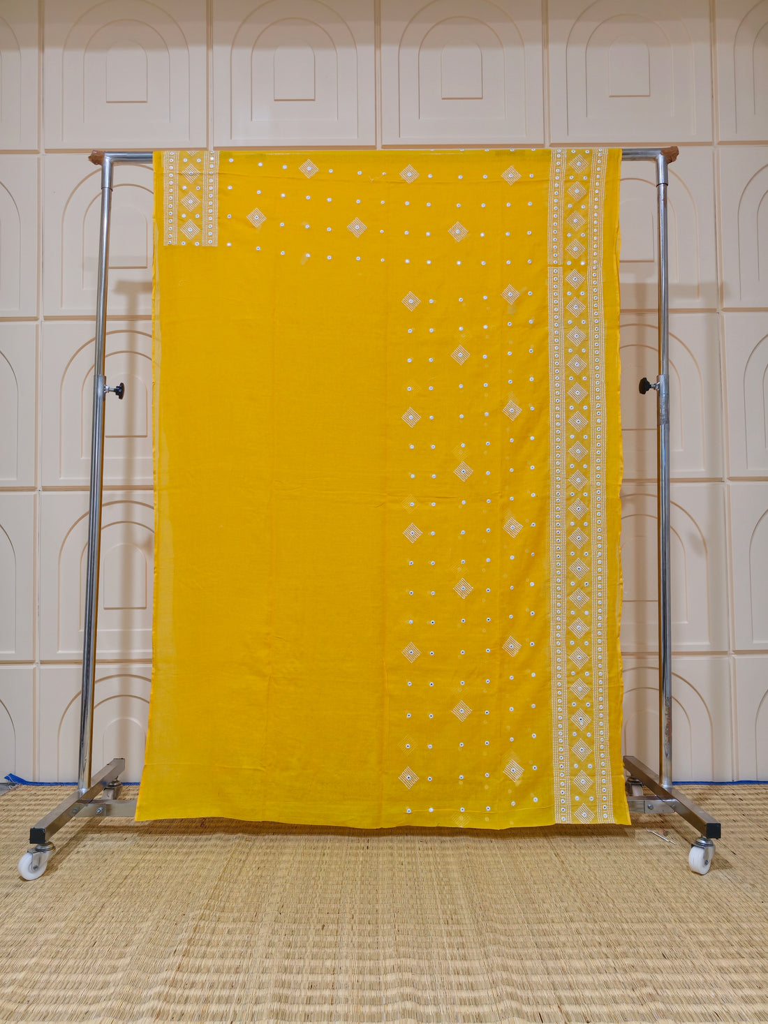 Premium Mul cotton saree with chikankari and foil work