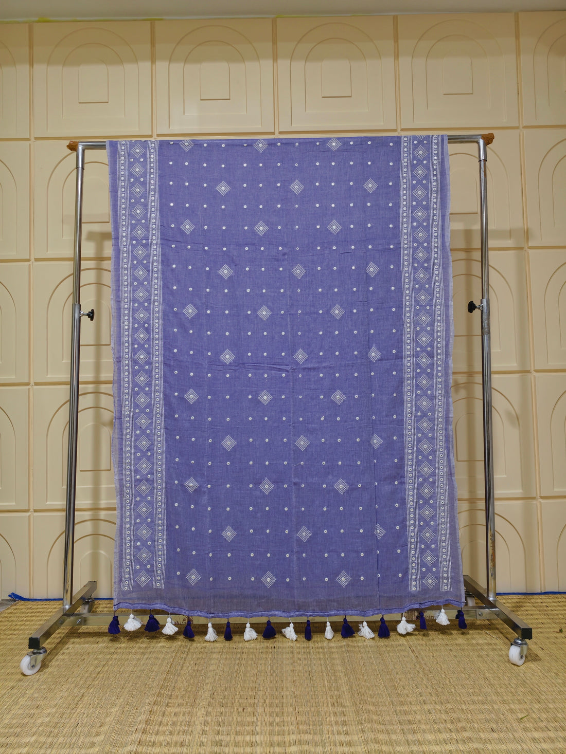 Premium Mul cotton saree with chikankari and foil work