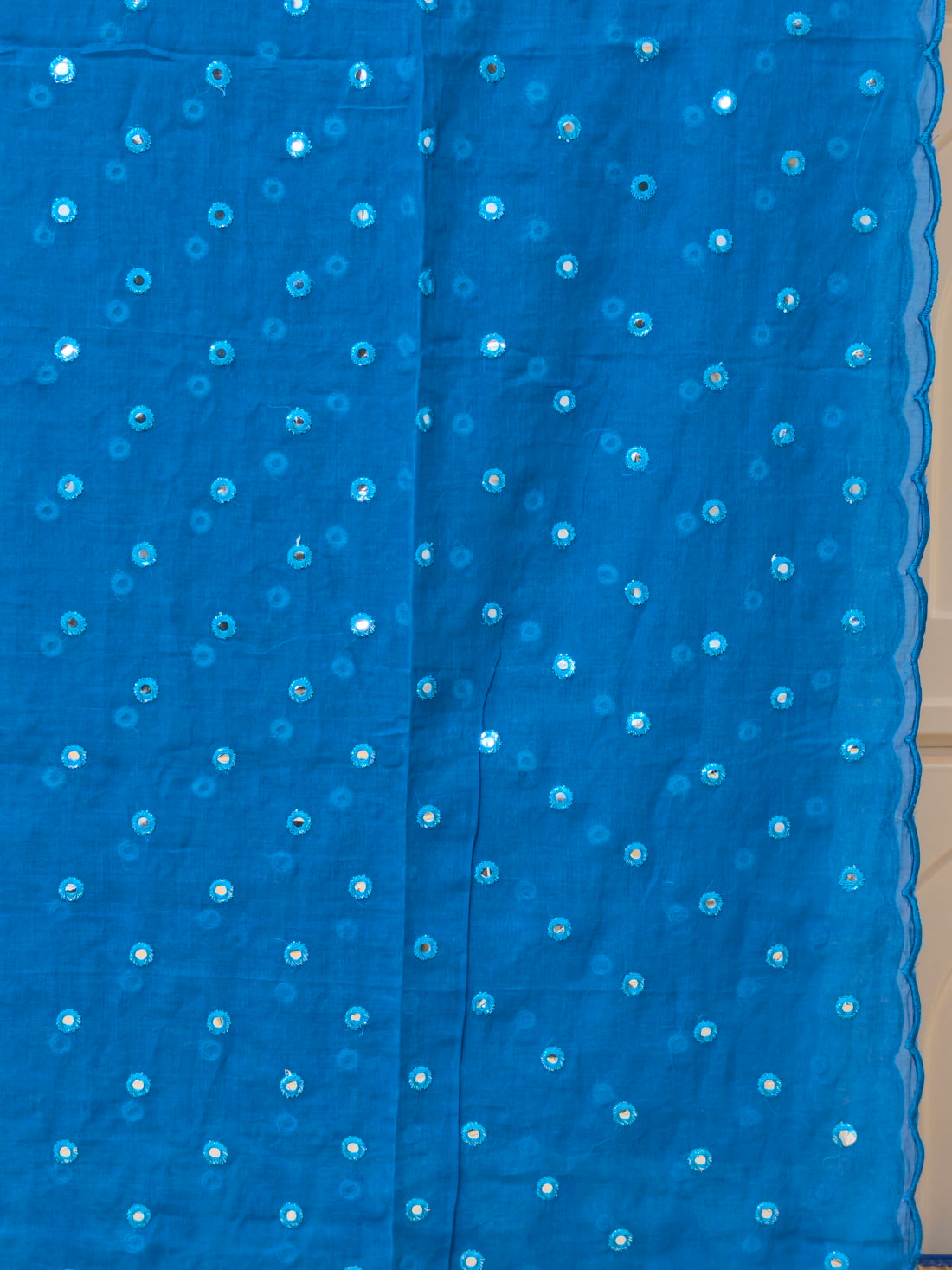 Premium Mul cotton sarees with foil mirror embroidery