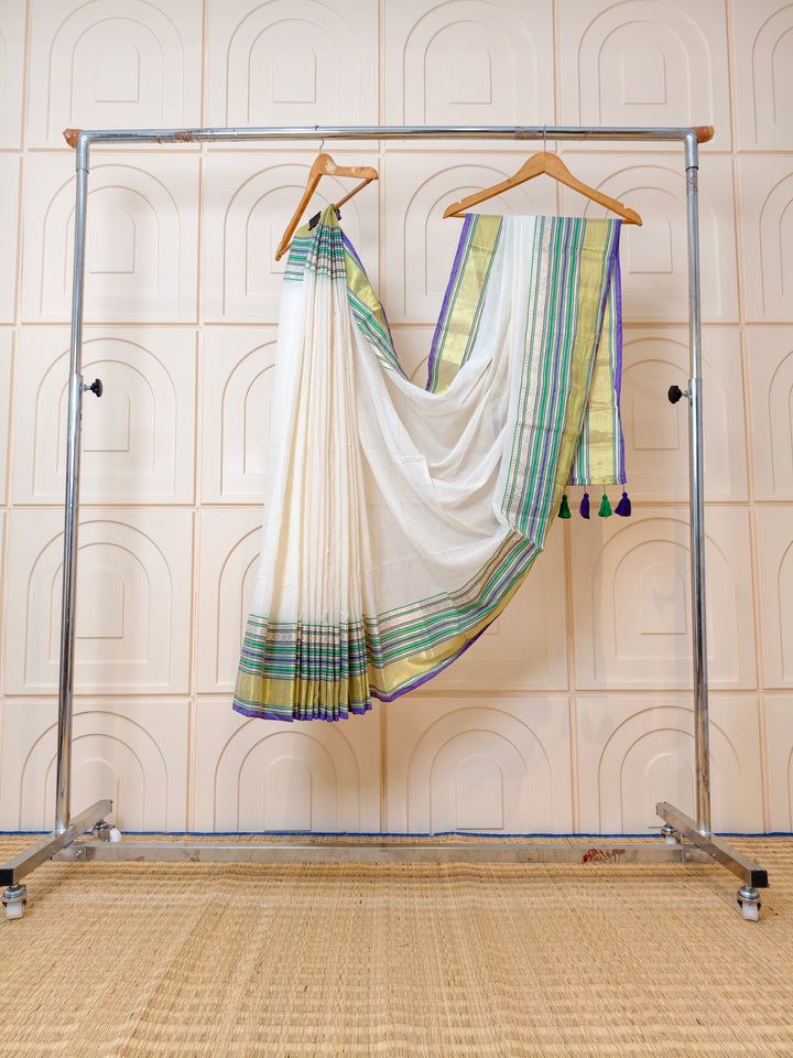 mul cotton saree with zari border