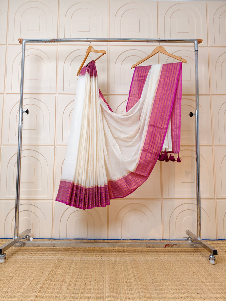 mul cotton saree with nakshi kanchi border