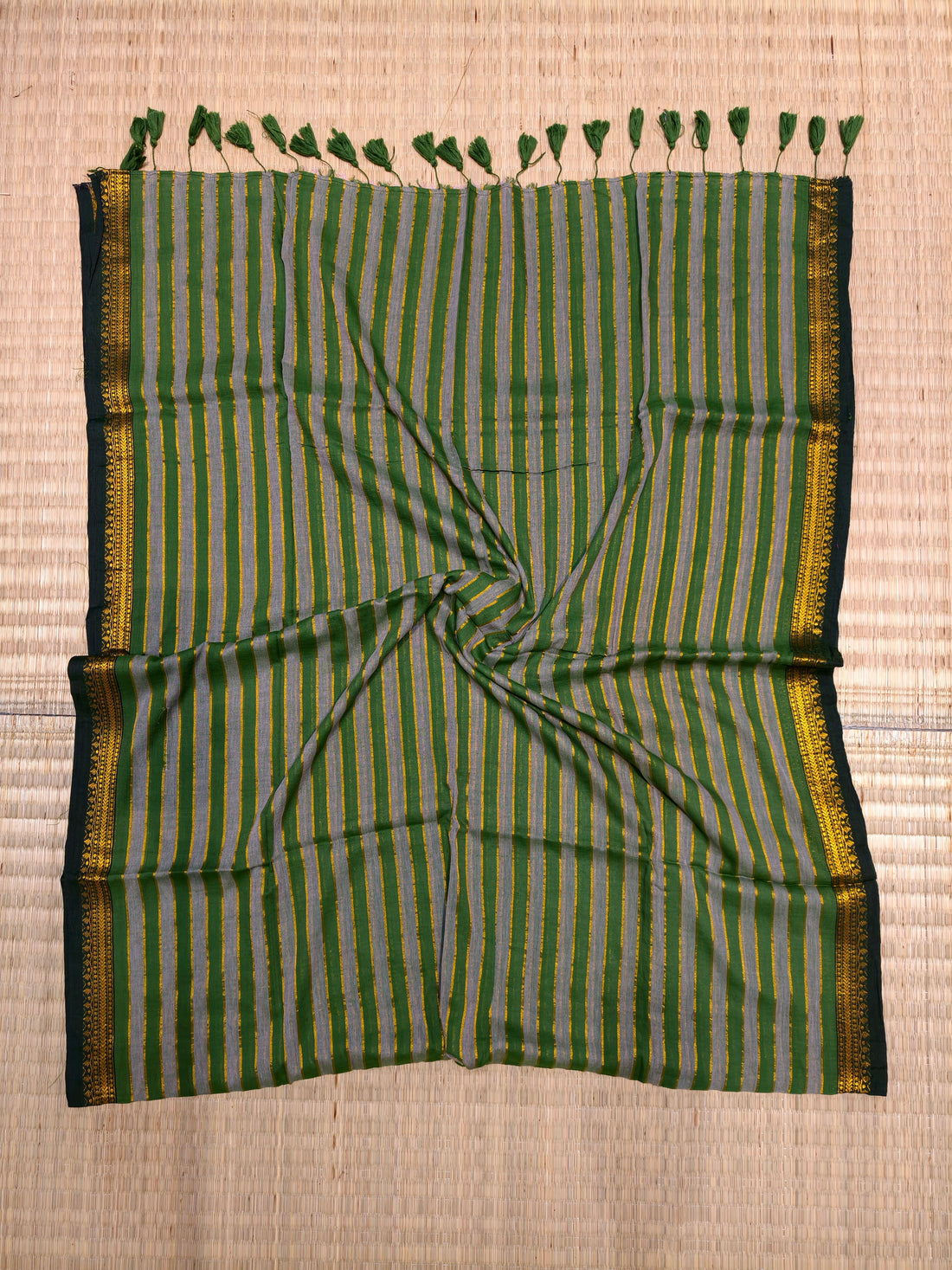 Premium mul cotton saree with alternate stripes PMK