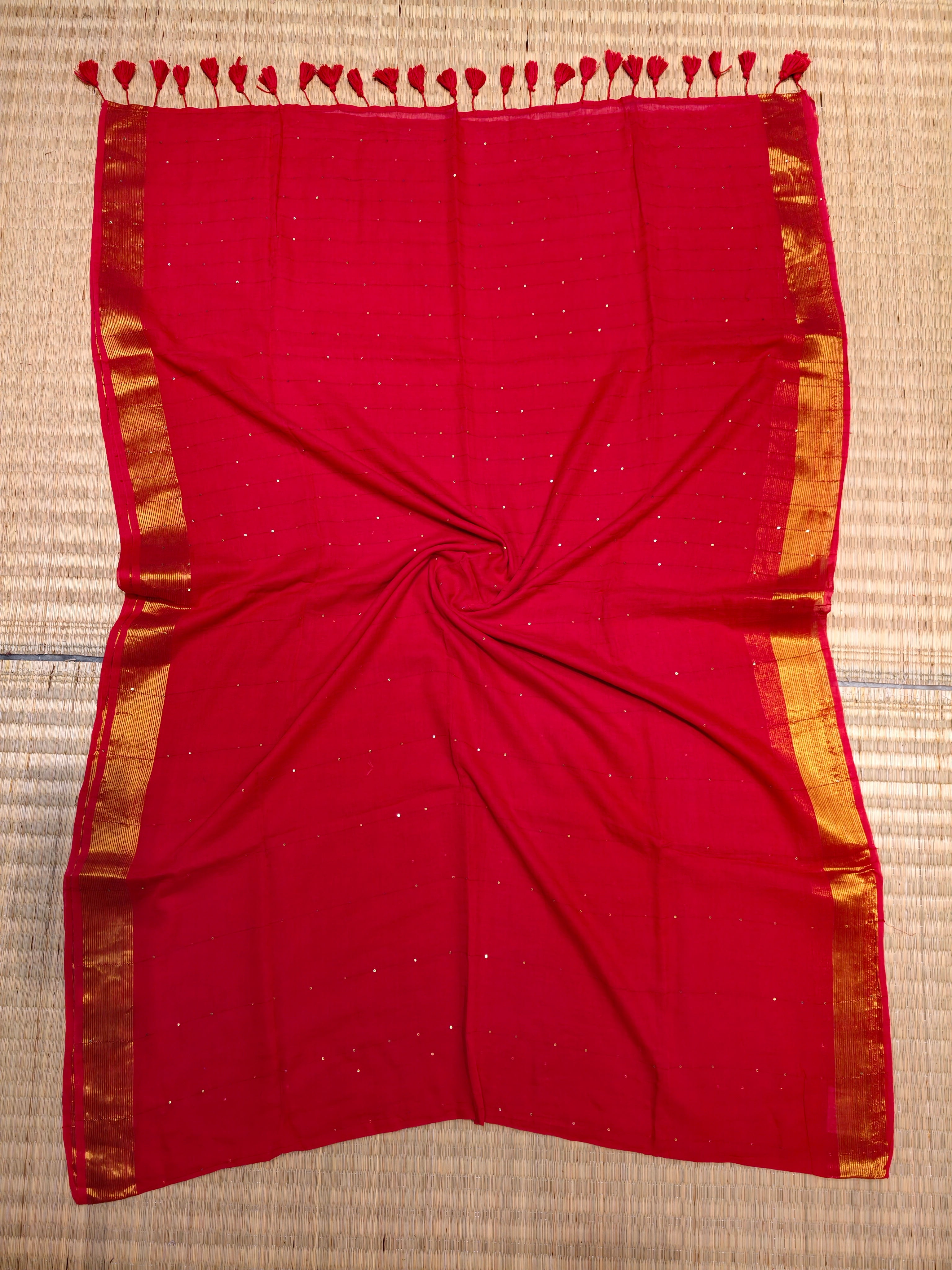 Premium mul cotton saree with sequence embroidery PMK