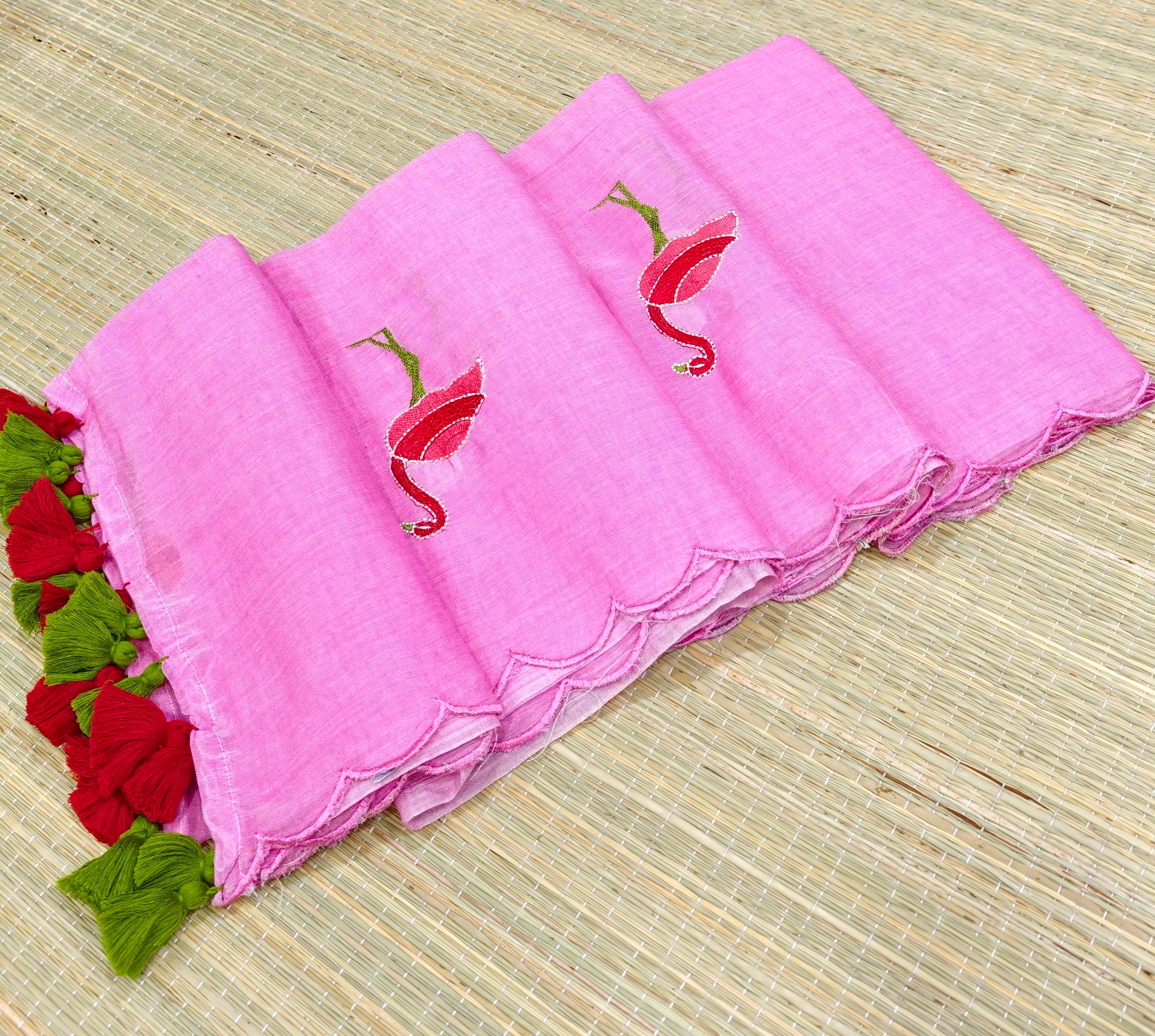 Premium Mul cotton sarees with swan embroidery