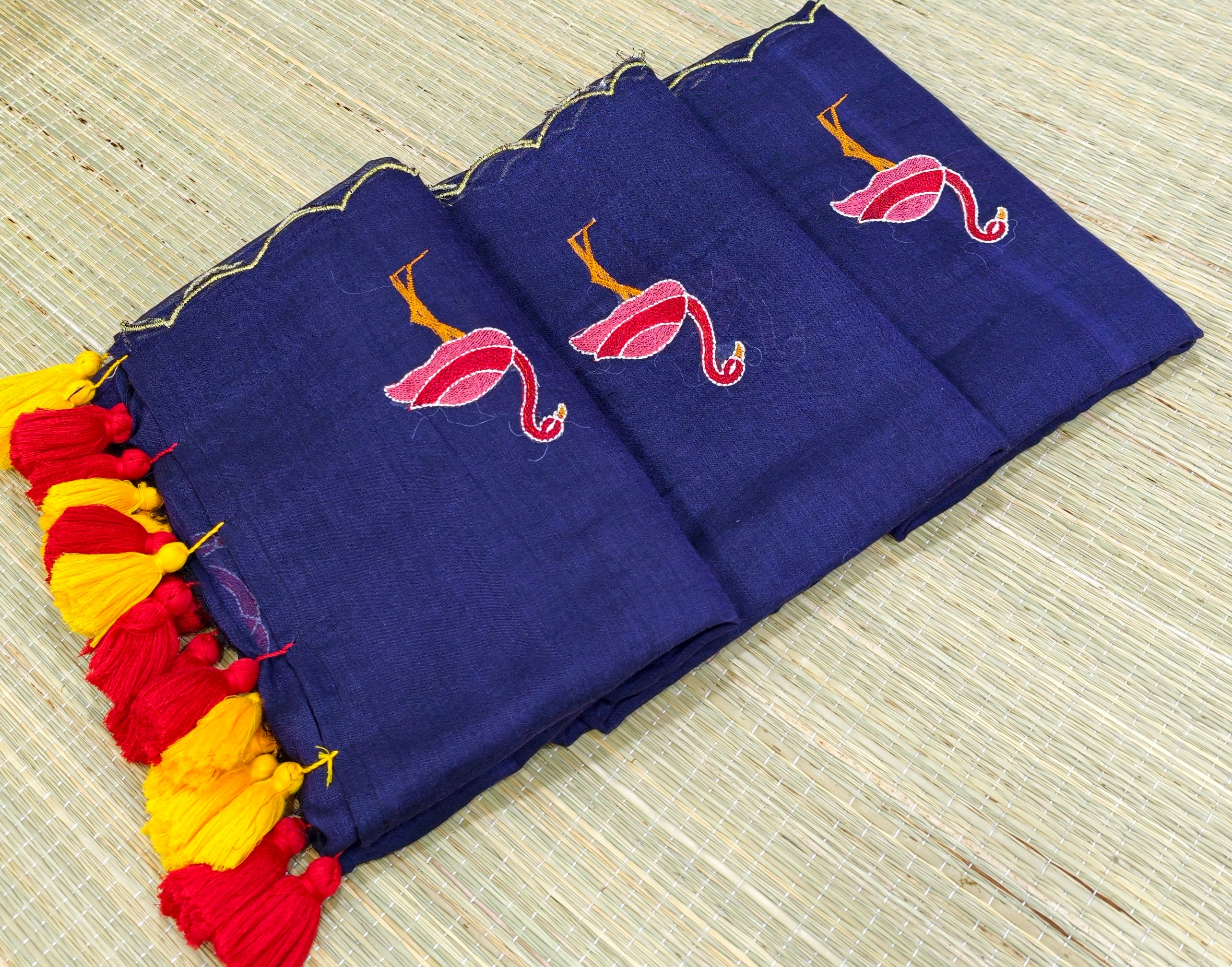 Premium Mul cotton sarees with swan embroidery