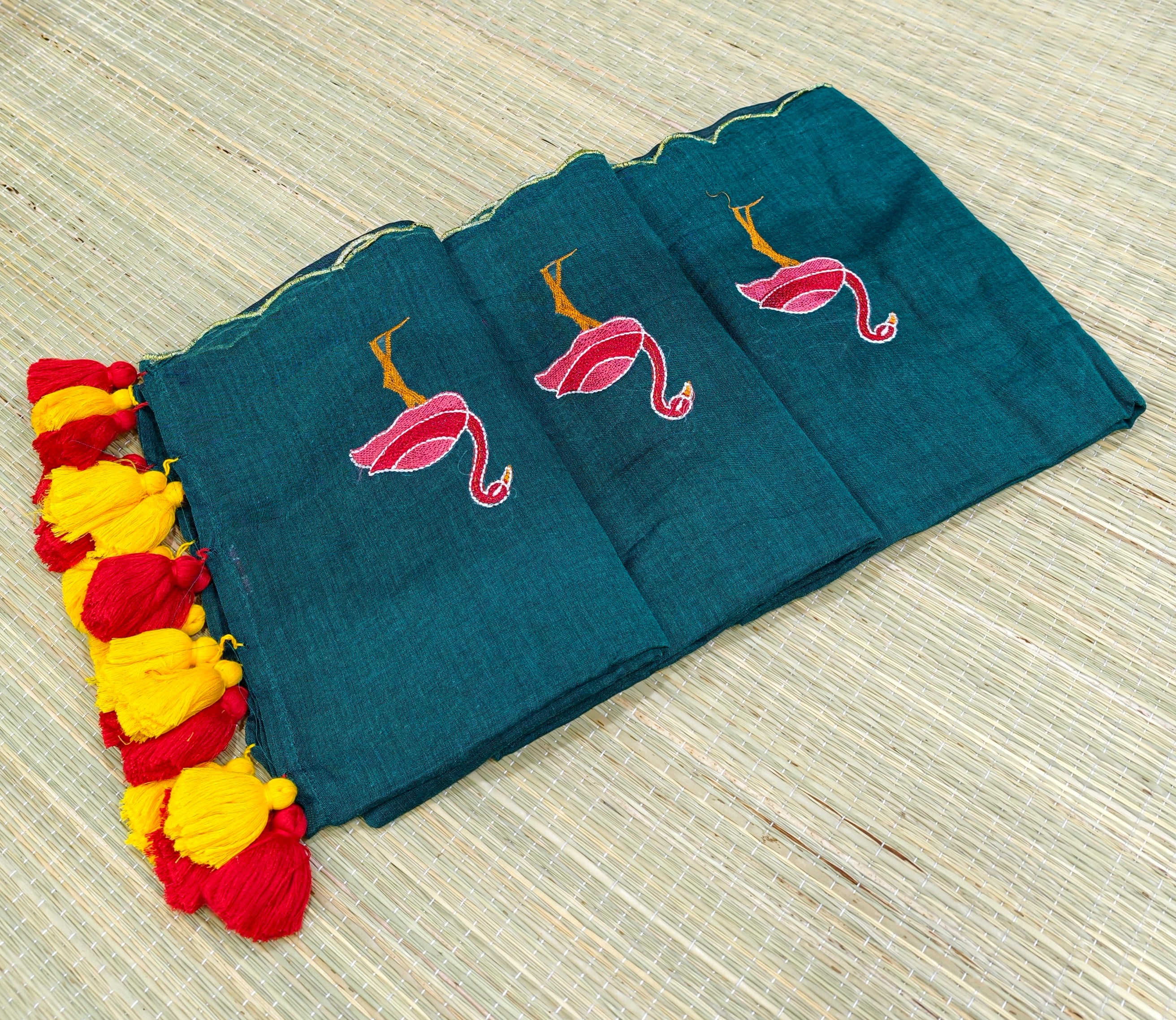 Premium Mul cotton sarees with swan embroidery