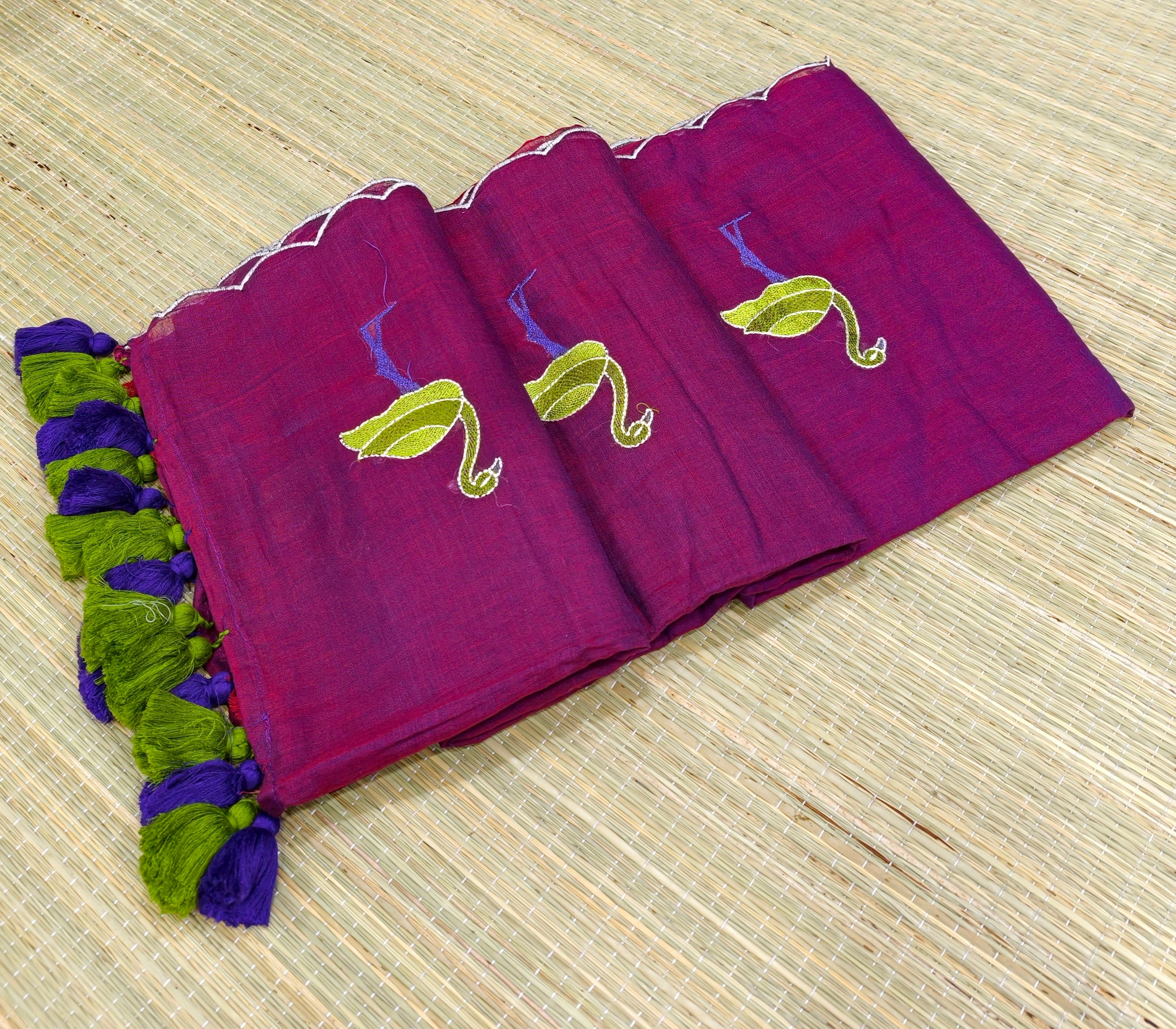Premium Mul cotton sarees with swan embroidery