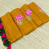 Premium Mul cotton saree with lotus embroidery