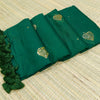 Premium Mul cotton saree with leaf sequence embroidery