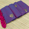 Premium Mul cotton saree with leaf sequence embroidery