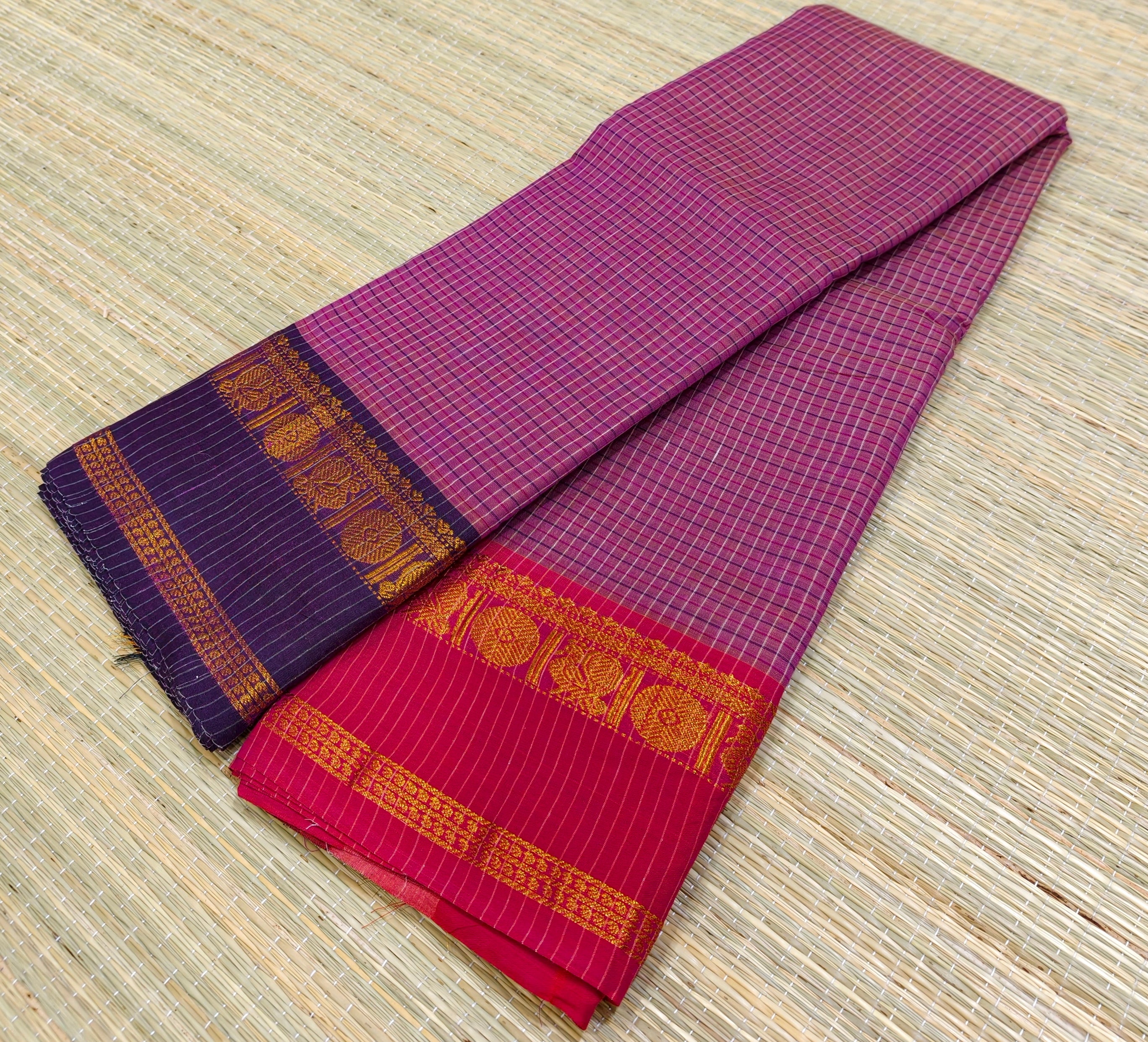 Narayanpet cotton saree with ganga jamuna border NC14
