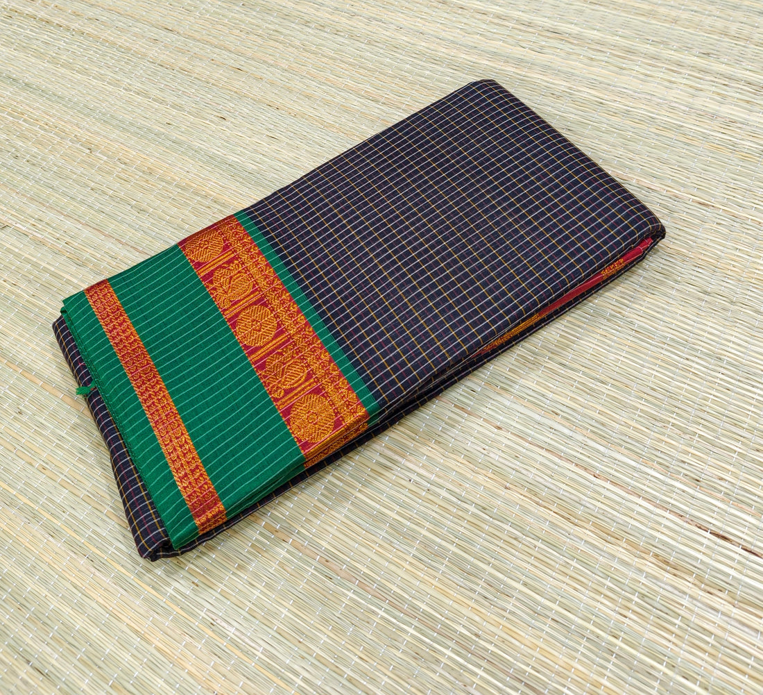 Narayanpet cotton saree with ganga jamuna border NC14