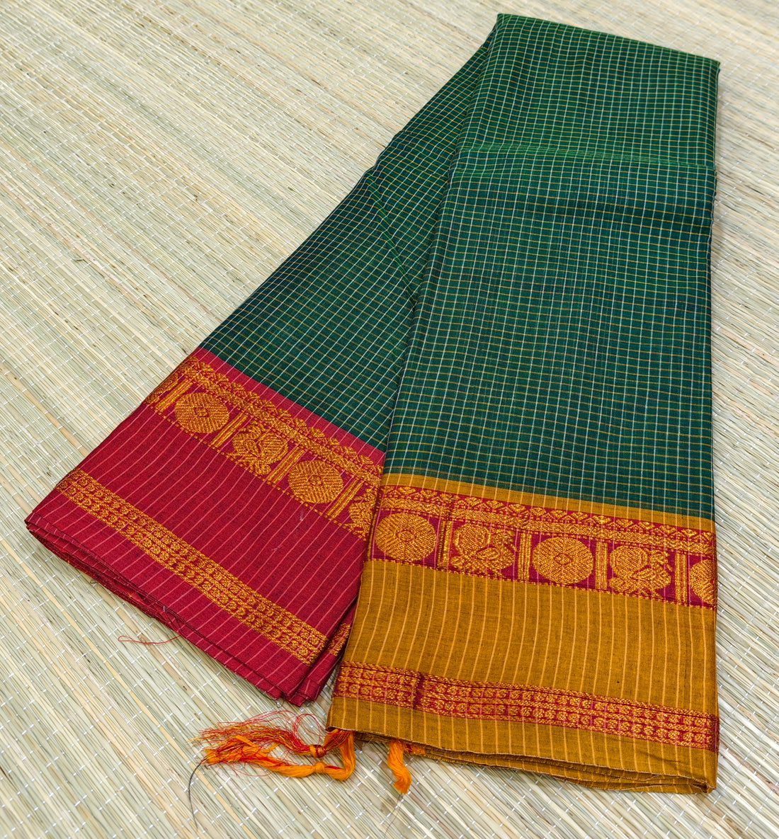Narayanpet cotton saree with ganga jamuna border NC14