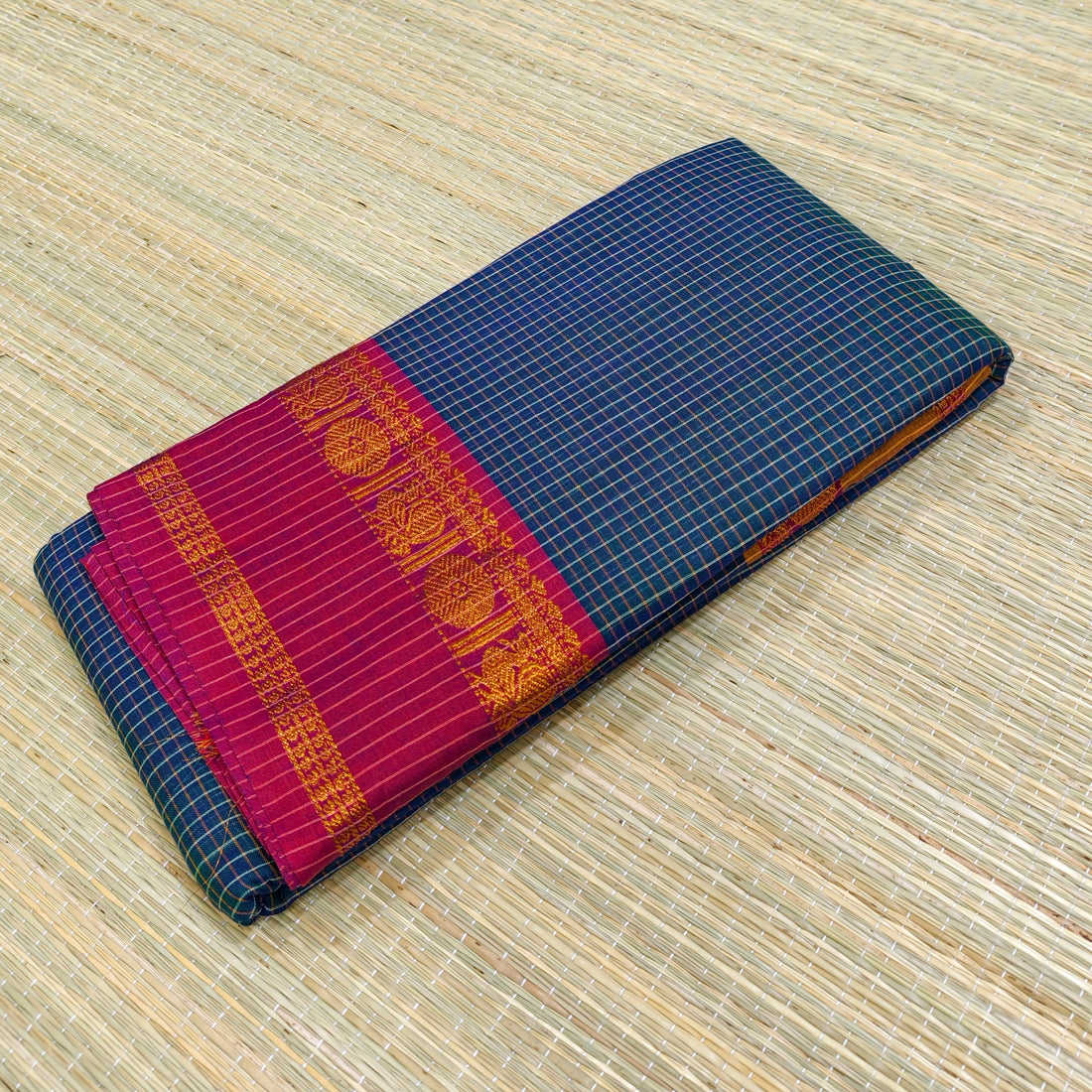 Narayanpet cotton saree with ganga jamuna border NC14