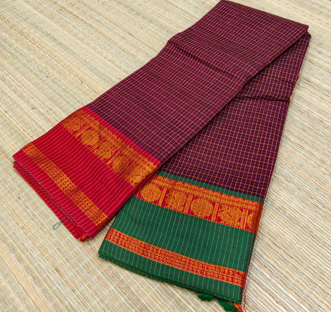 Narayanpet cotton saree with ganga jamuna border NC14