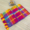 Premium multi big zari checks mul cotton saree PMK51