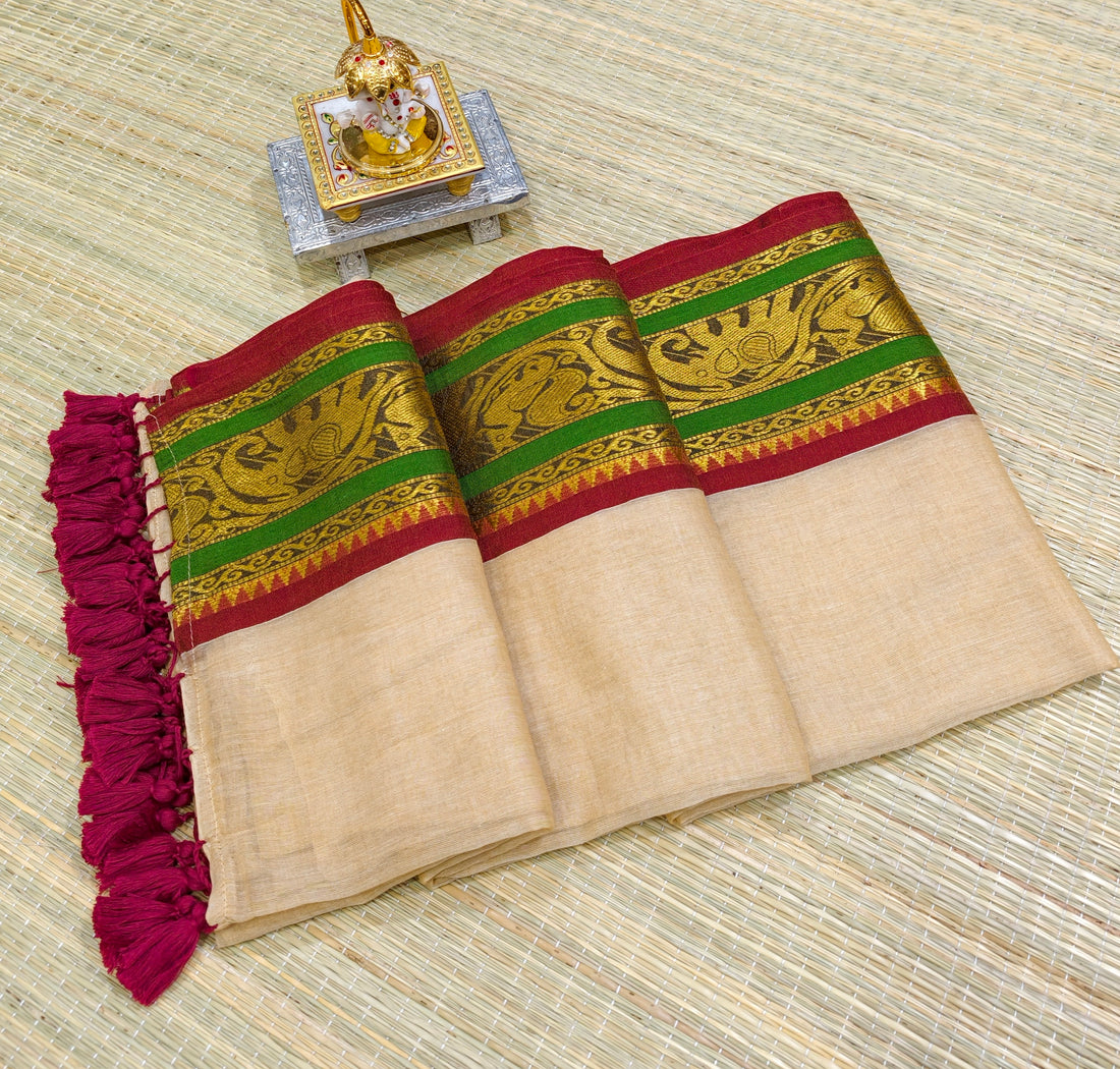 Premium mul cotton saree with kanchi border PMK21