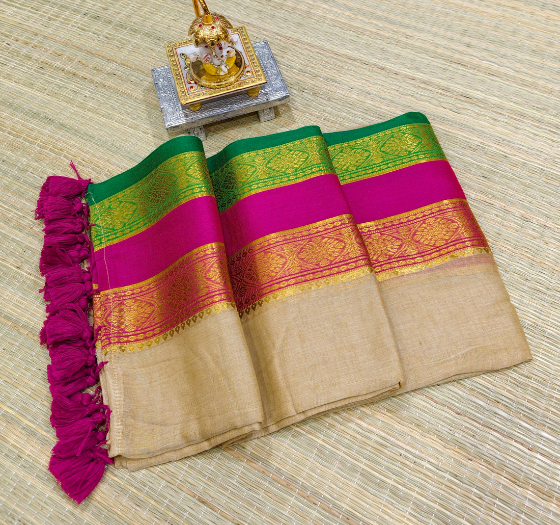 Premium mul cotton saree with kanchi border PMK15