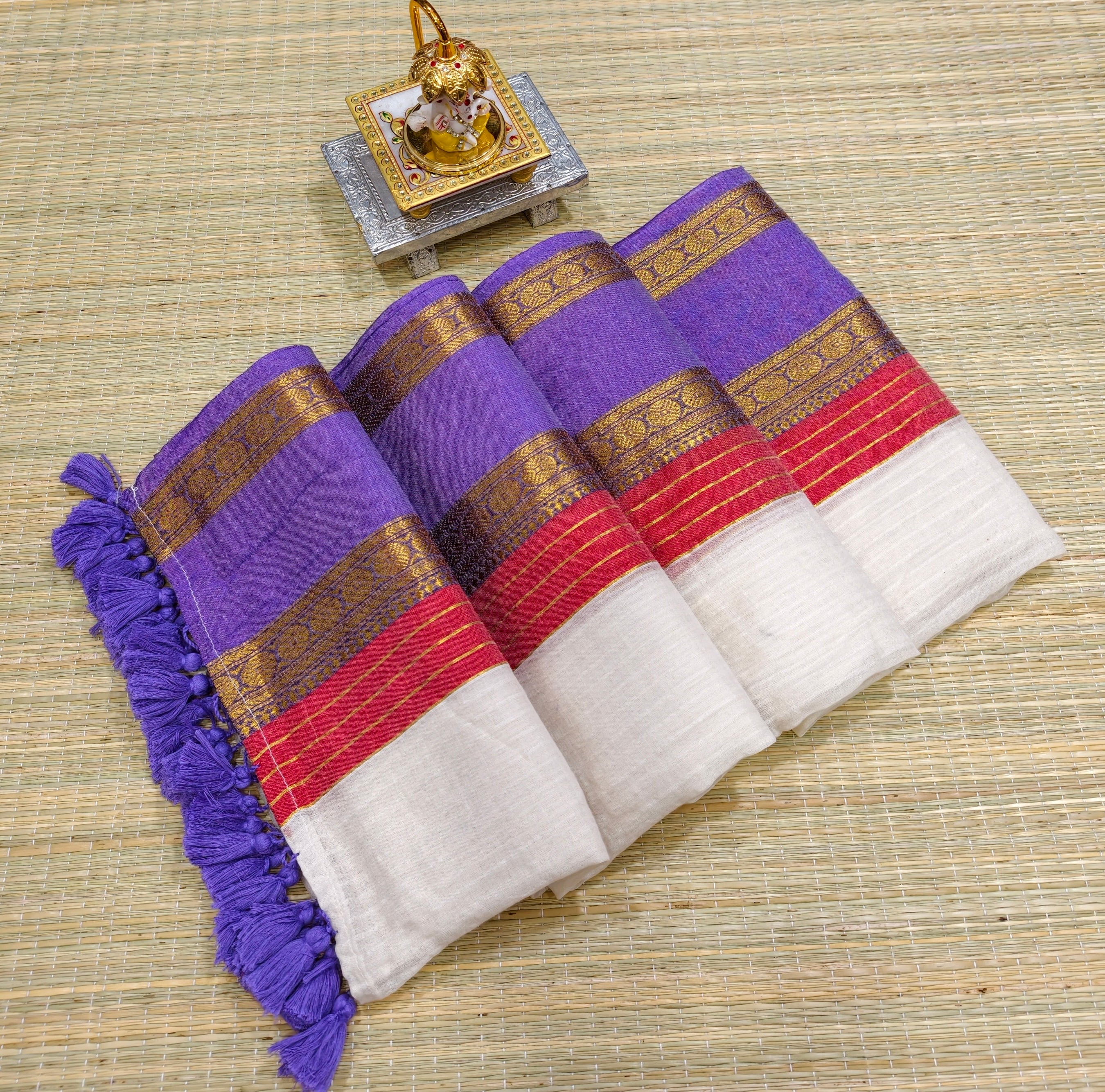 Premium mul cotton saree with kanchi border PMk06