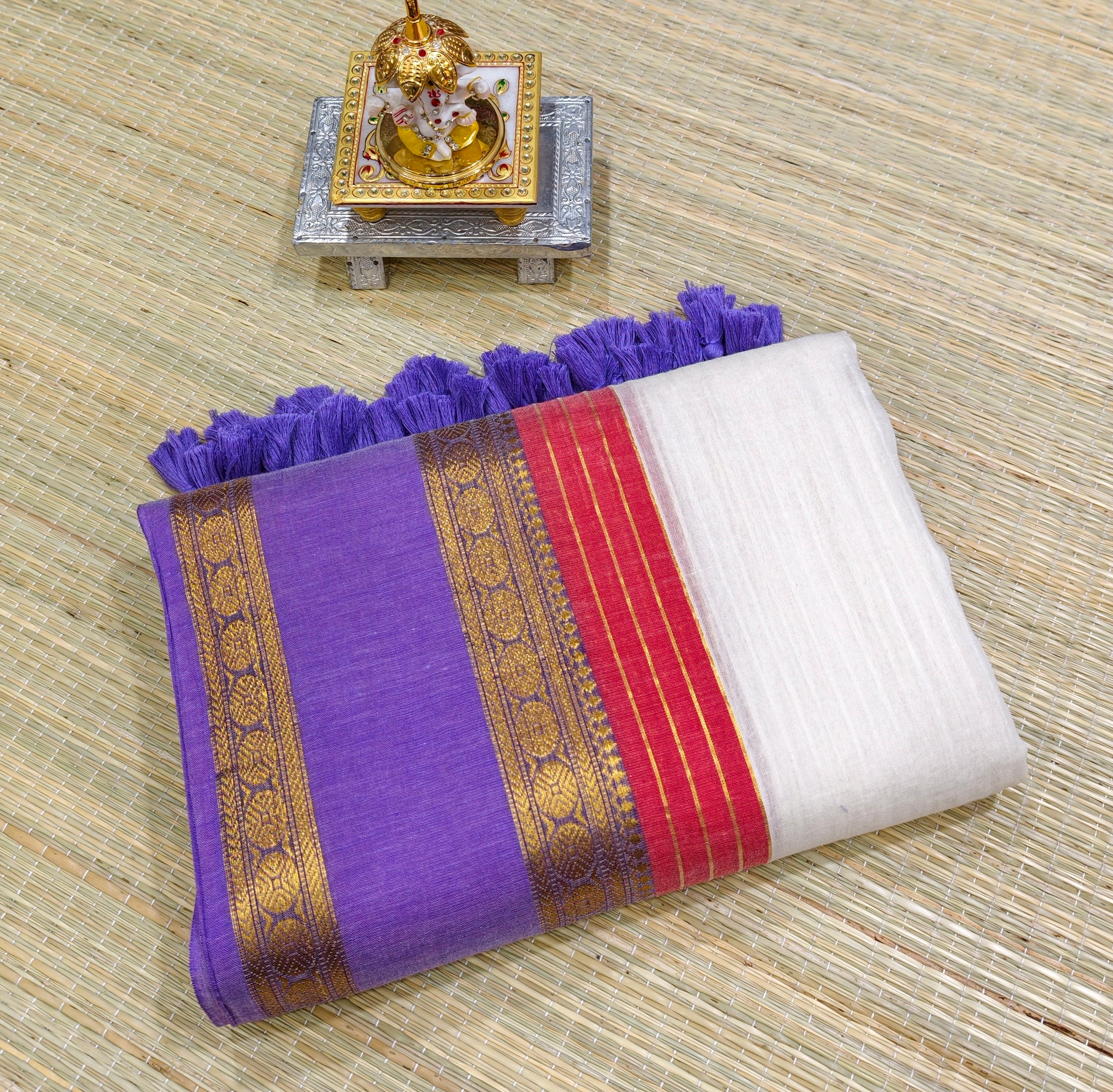 Premium mul cotton saree with kanchi border PMk06