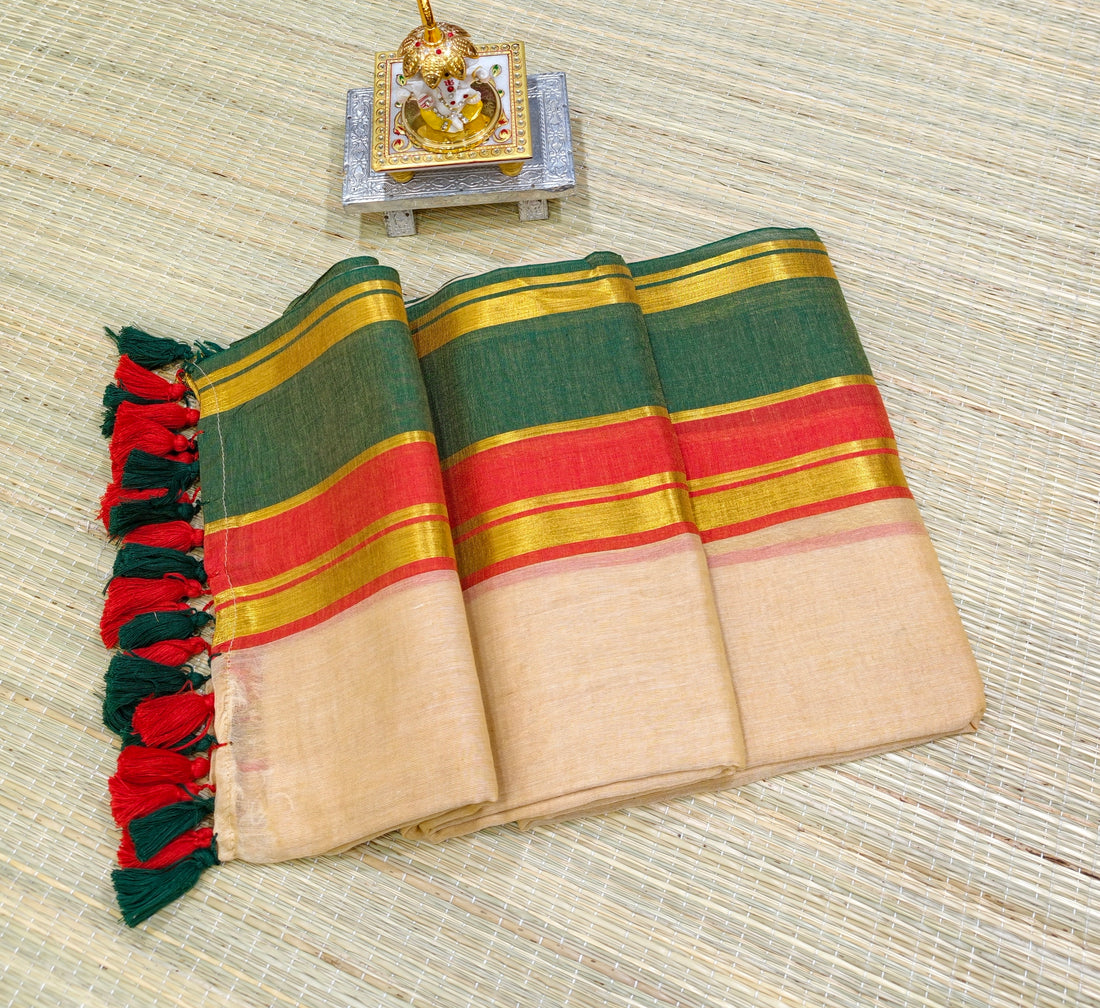 Premium Mul cotton saree with zari border PMK