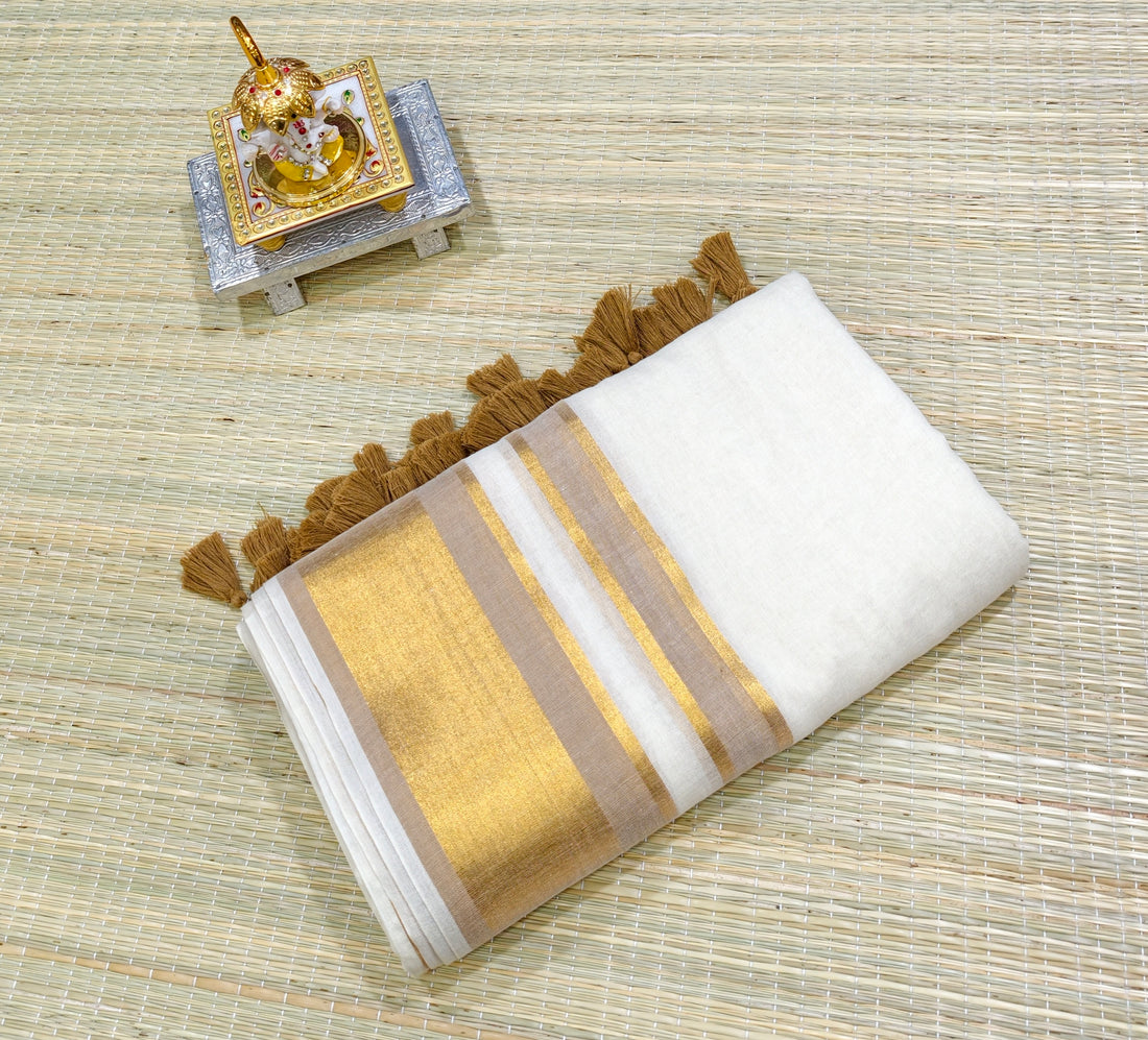 Premium Mul cotton saree with zari border PMK24
