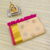 Premium polka dots mul cotton zari border saree PMK