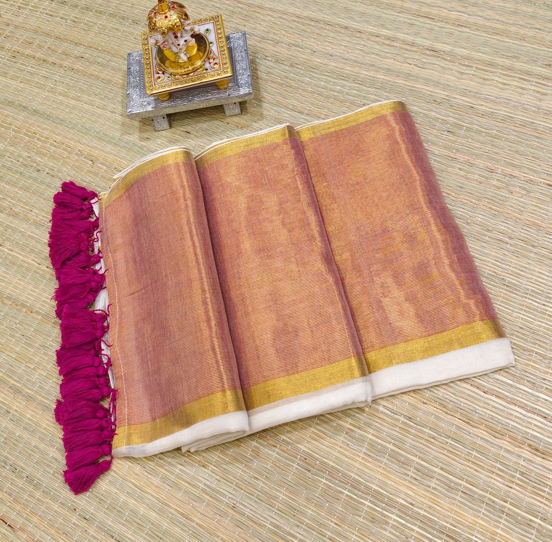 Premium mul cotton saree with big zari border PMK
