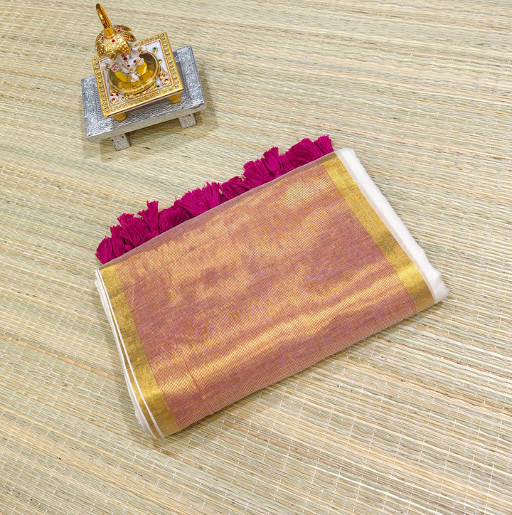 Premium mul cotton saree with big zari border PMK