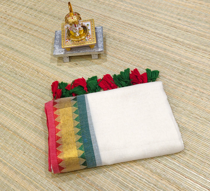 Premium mul cotton saree with zari border PMK