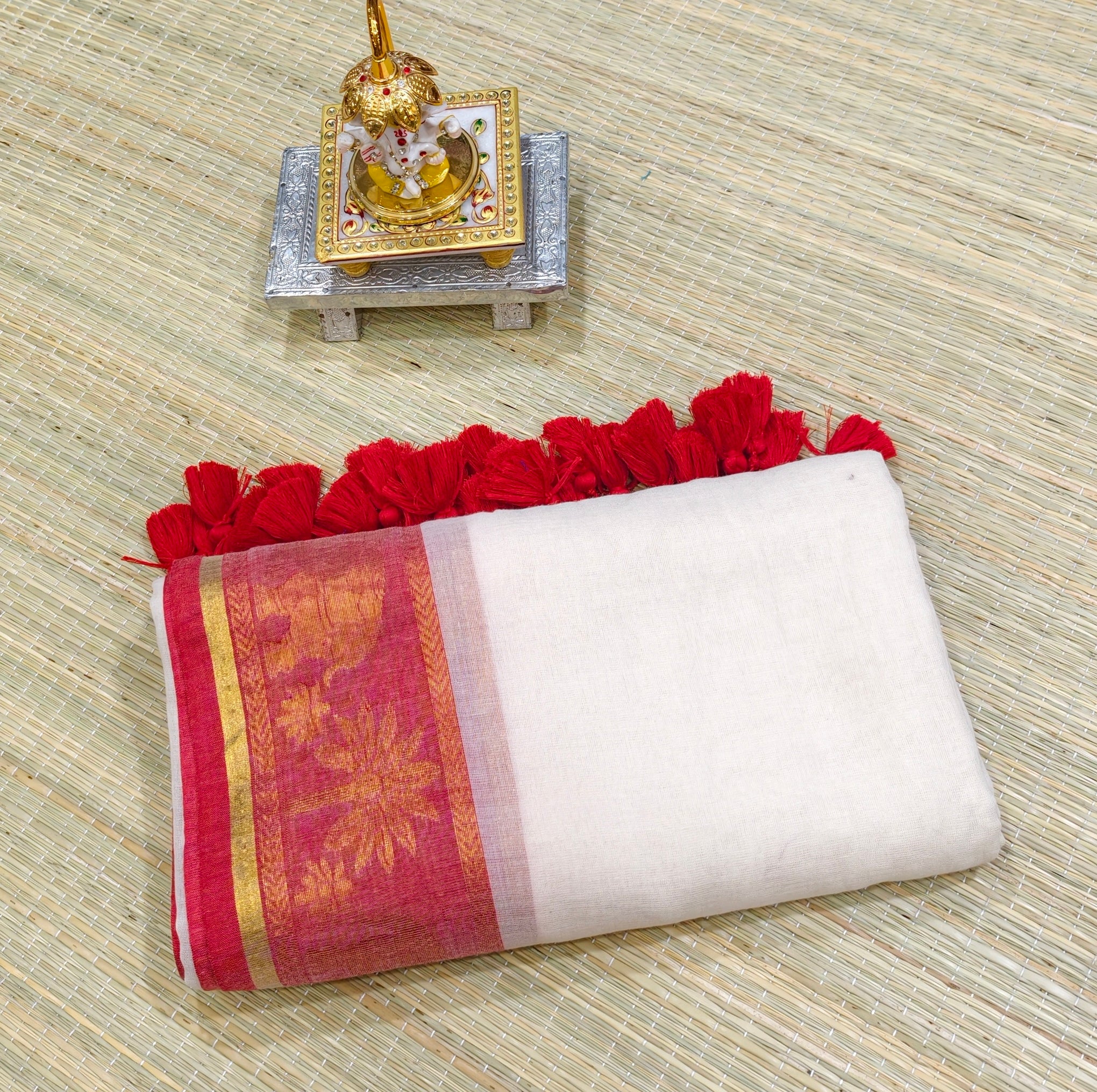 Premium mul cotton saree with kanchi border PMK