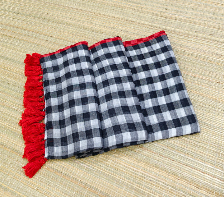 Premium mul cotton check saree PMK