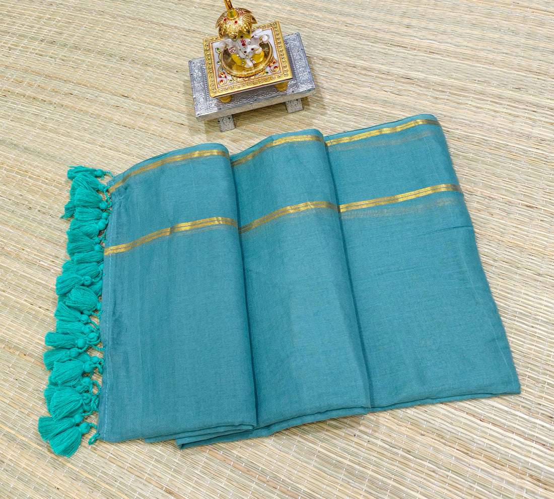 Premium mul cotton saree with zari border PMK