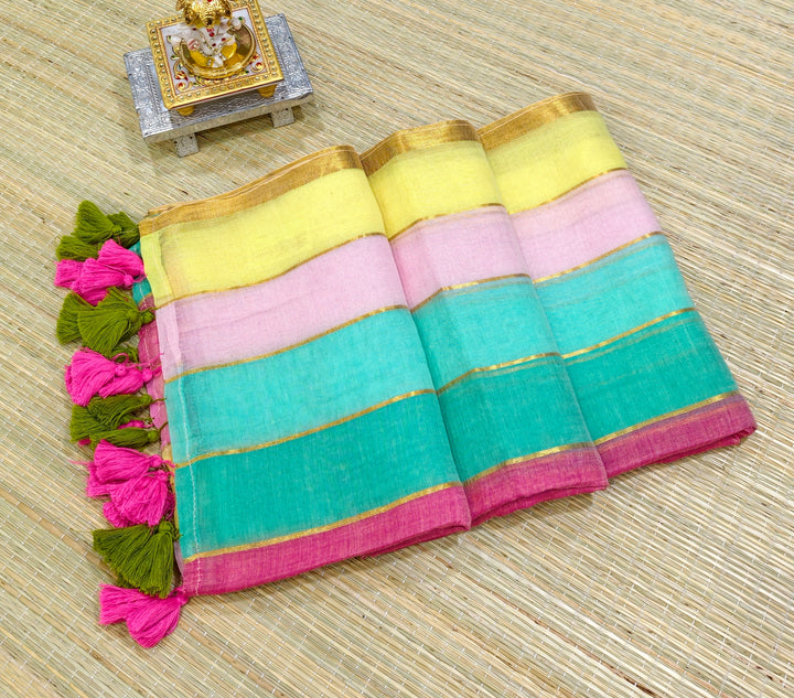 Premium Mul cotton stripes saree PMK33
