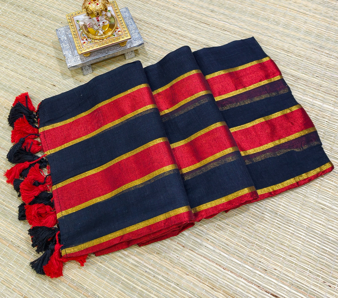 Premium mul and tissue stripes saree PMK