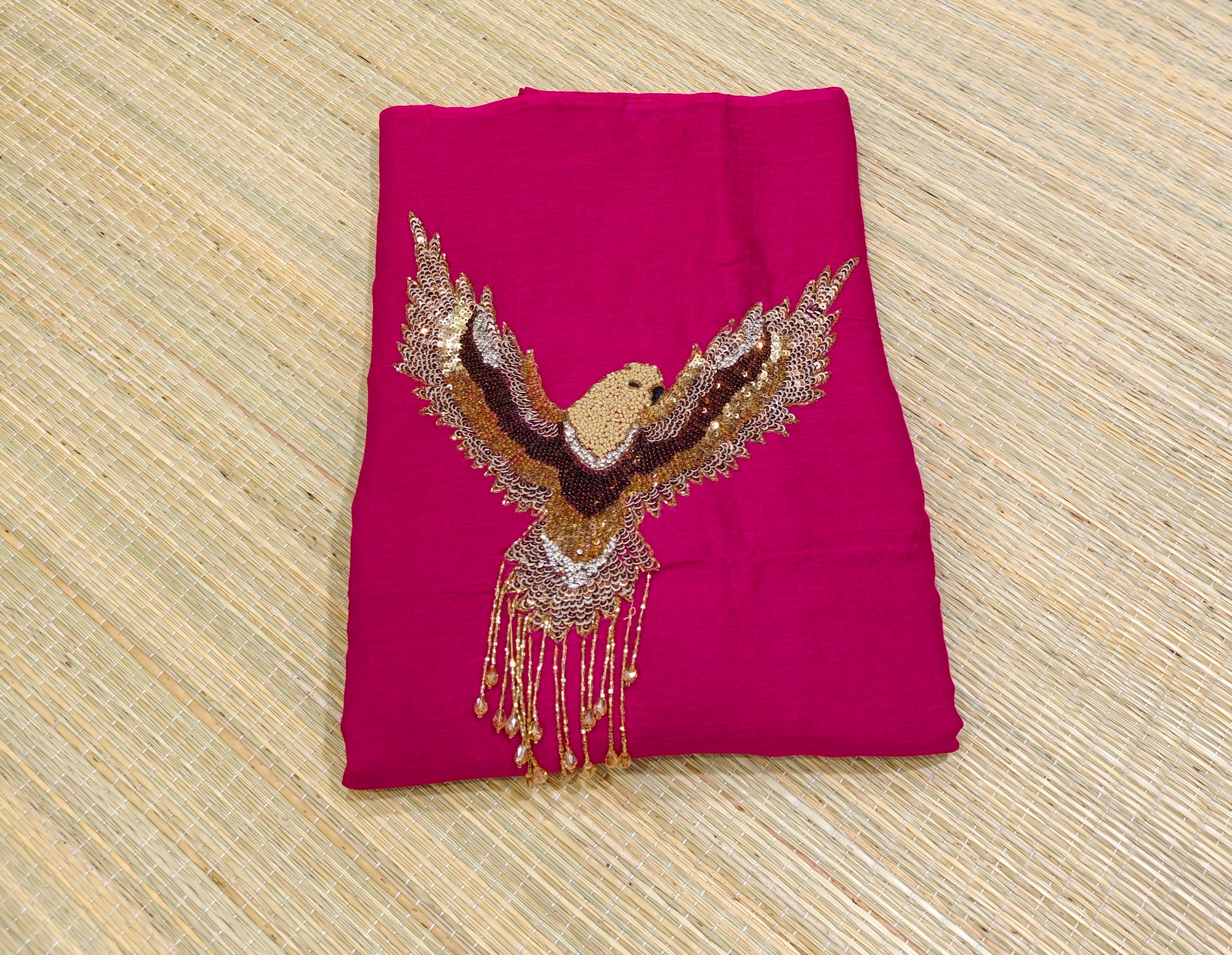 Premium jardosi eagle work mul saree PMK