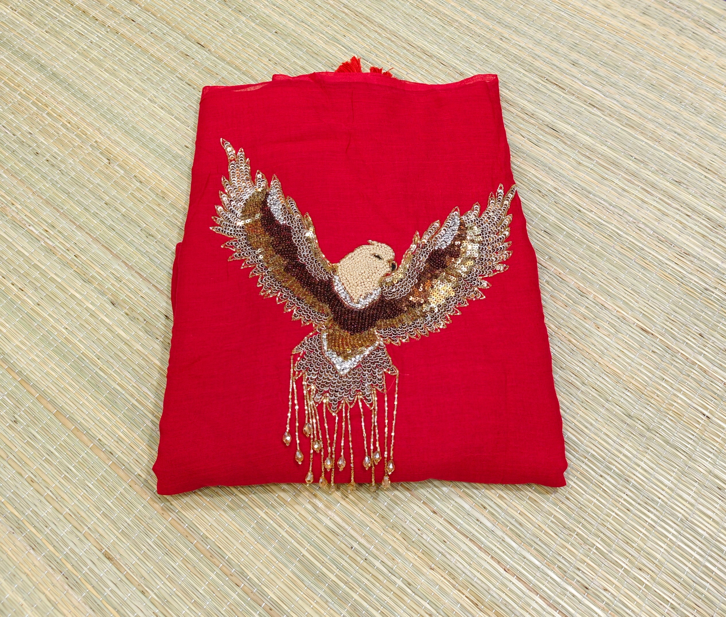 Premium jardosi eagle work mul saree PMK