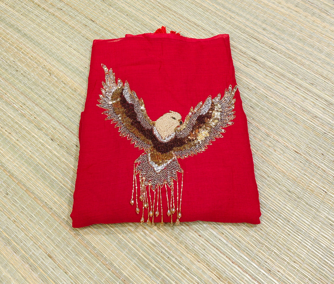 Premium jardosi eagle work mul saree PMK