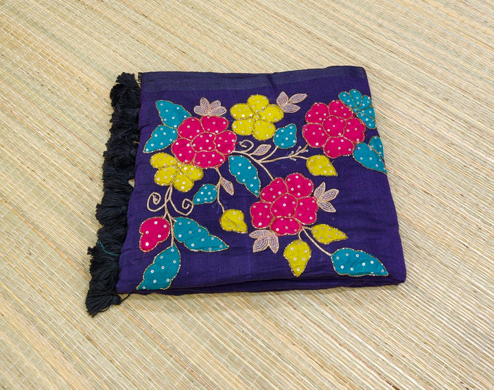 Premium heavy jardosi applique work mul saree
