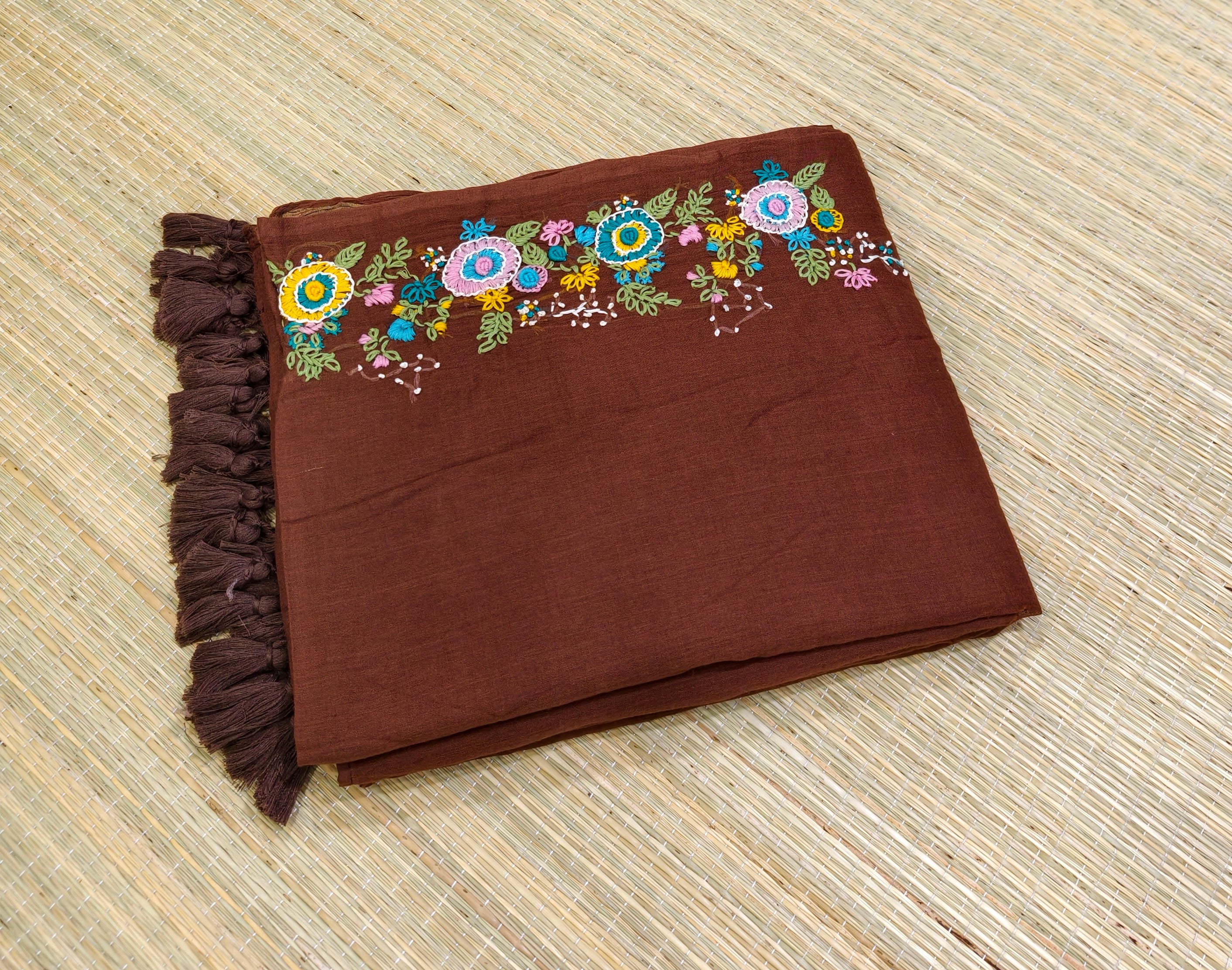 Premium mul cotton saree with thread embroidery PMK