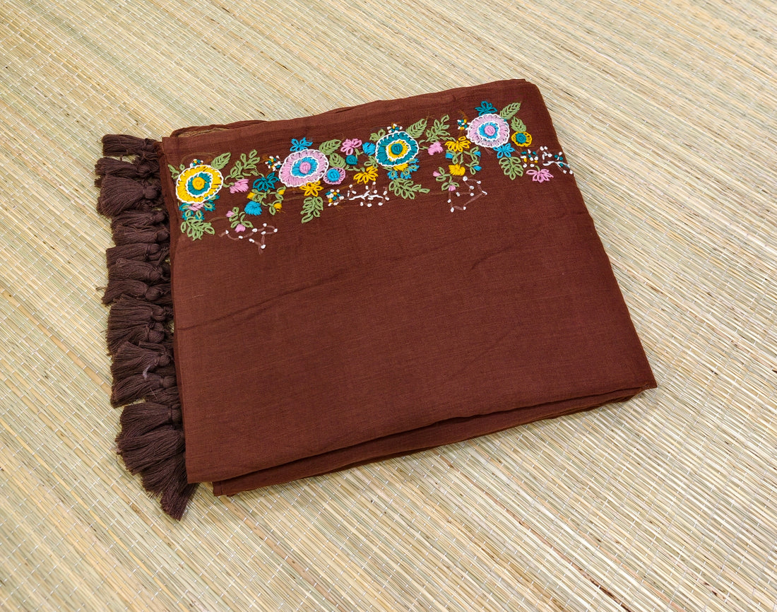 Premium mul cotton saree with thread embroidery PMK