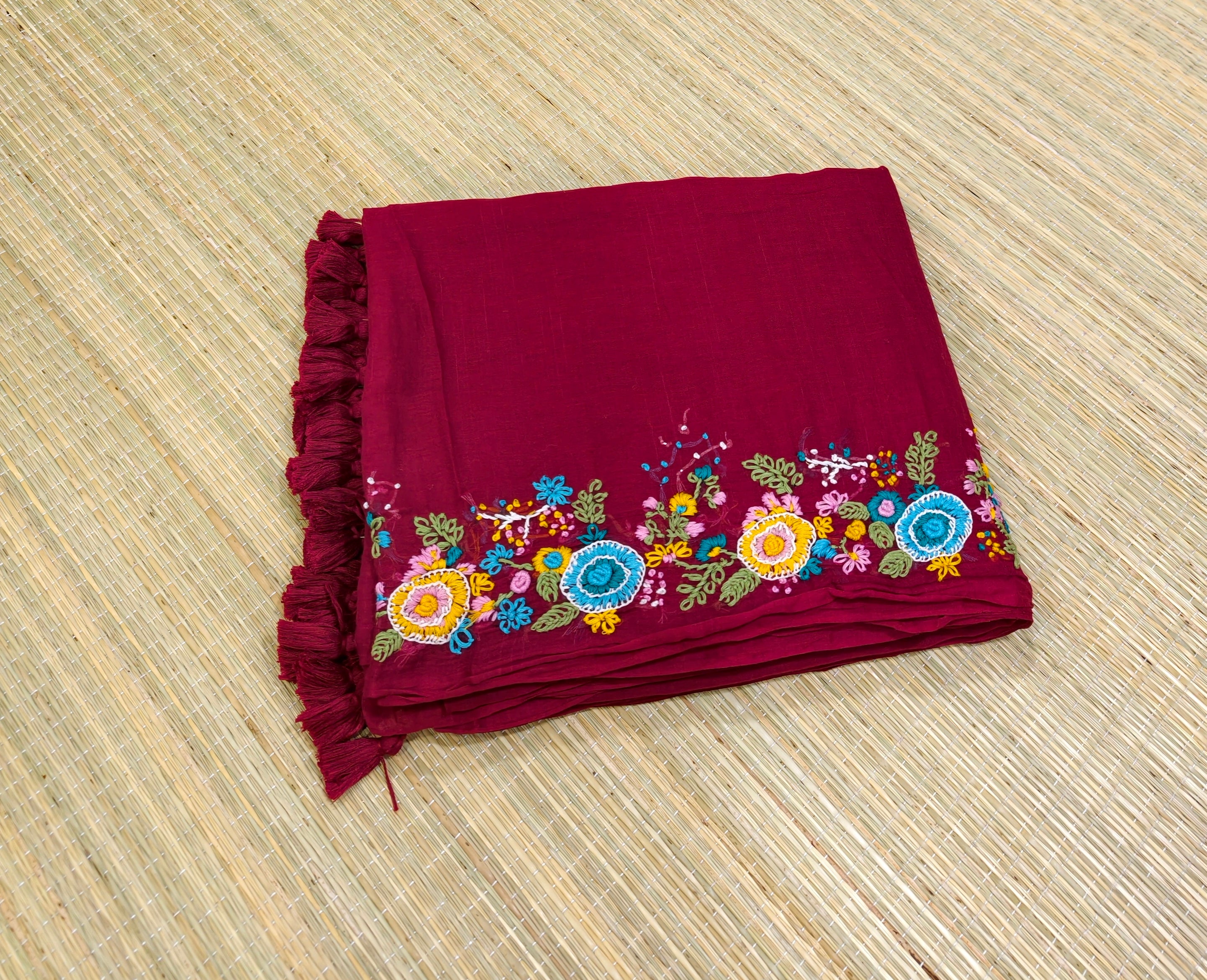 Premium mul cotton saree with thread embroidery PMK