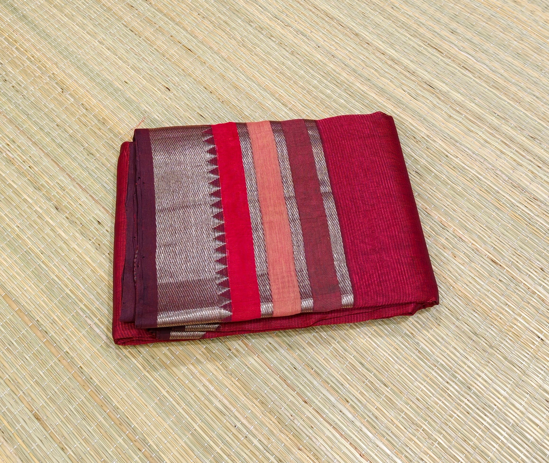 Pure Mangalagiri silk sarees with multi border