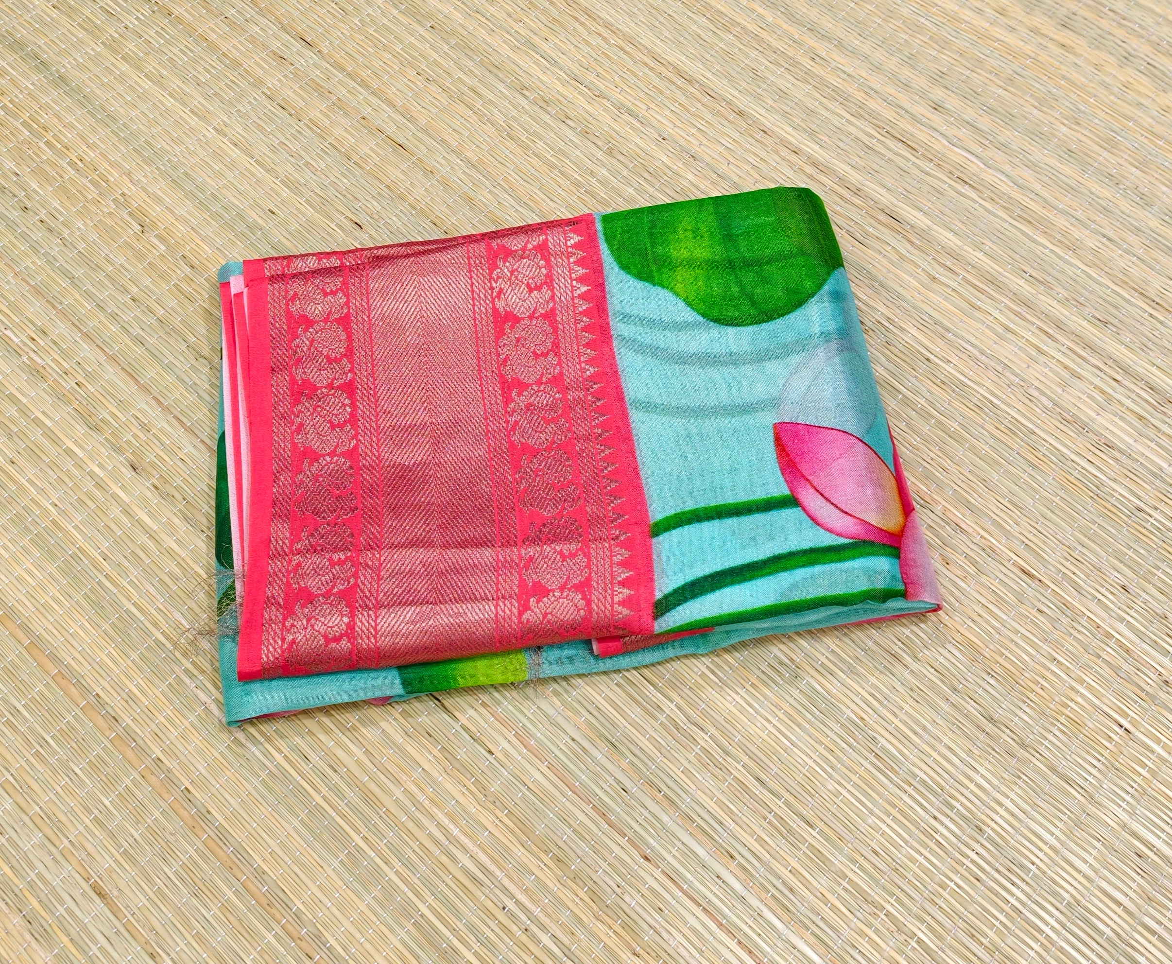 Pure Mangalagiri silk digital print sarees