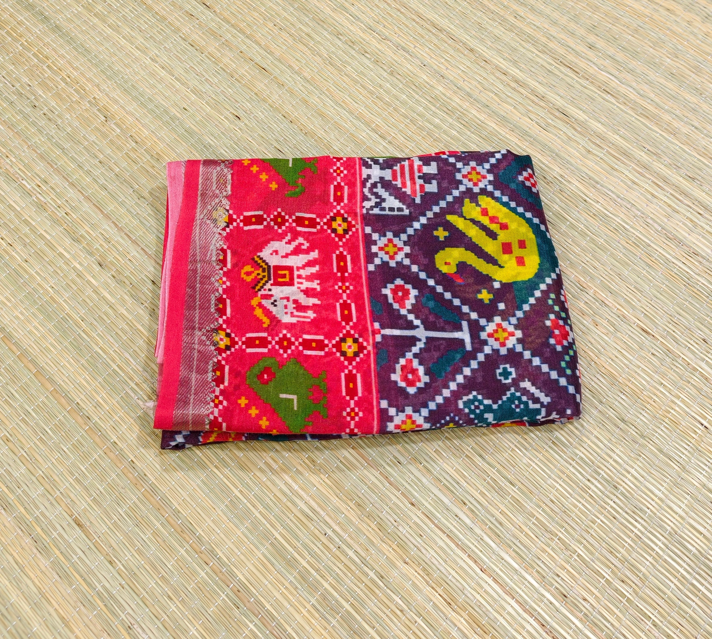 Pure Mangalagiri silk digital print sarees