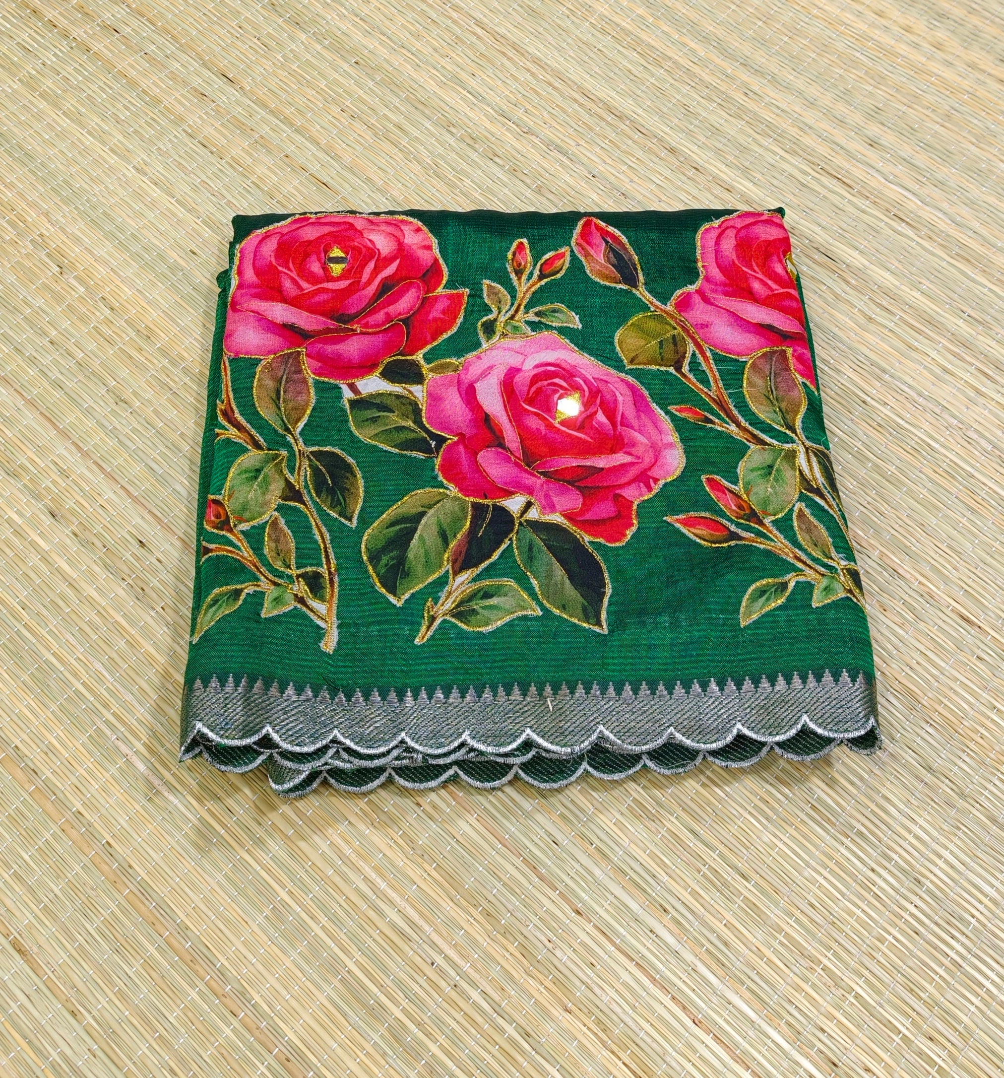 Pure Mangalagiri silk with applique work