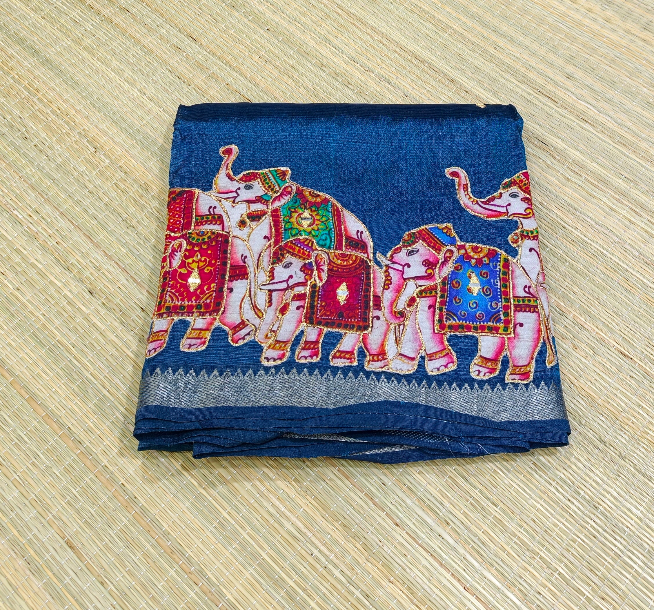 Pure Mangalagiri silk with applique work