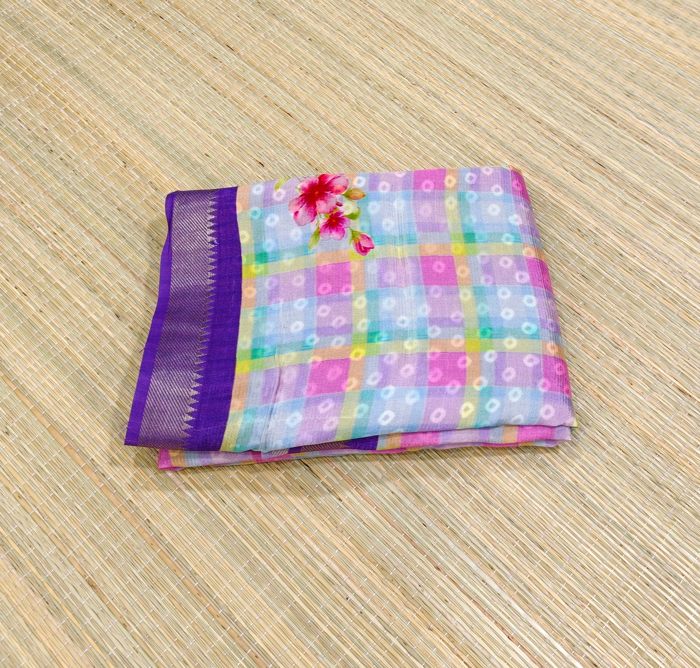Pure Mangalagiri silk digital print sarees